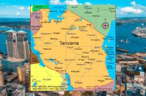 The view of map of Tanzania